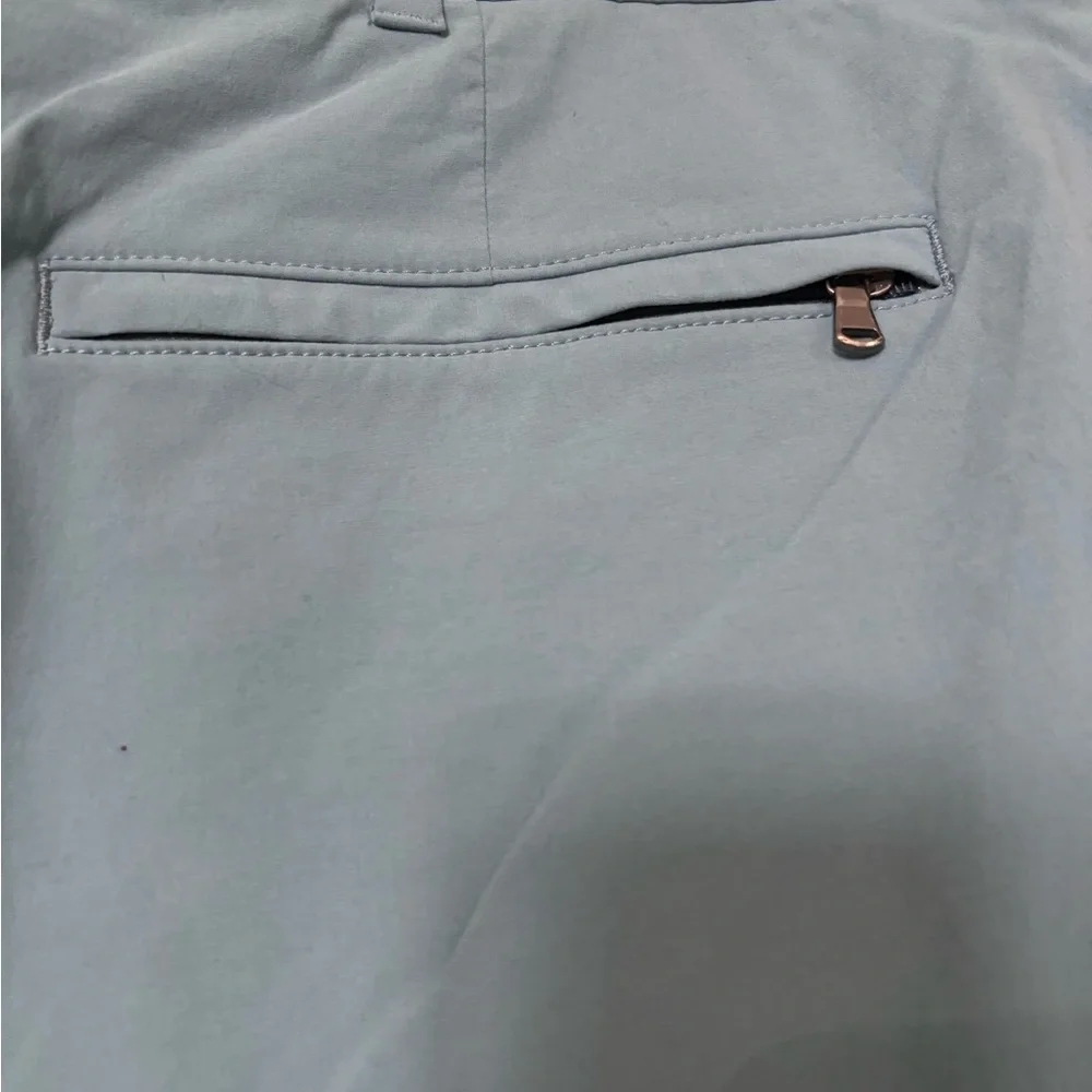 J. Crew Men’s Tech Chino Shorts Bundle SZ 34 Blue green Flat Front 9” stretch‎